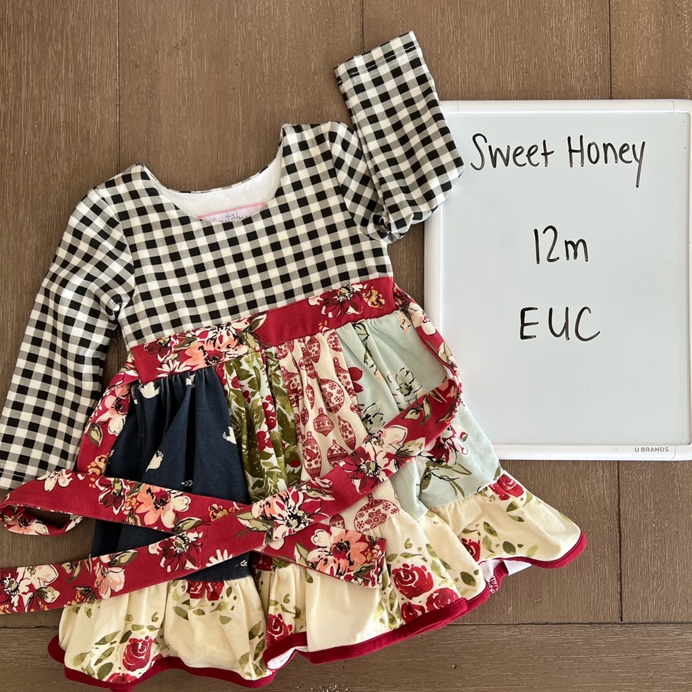 Sweet honey toddler dress, size 12m